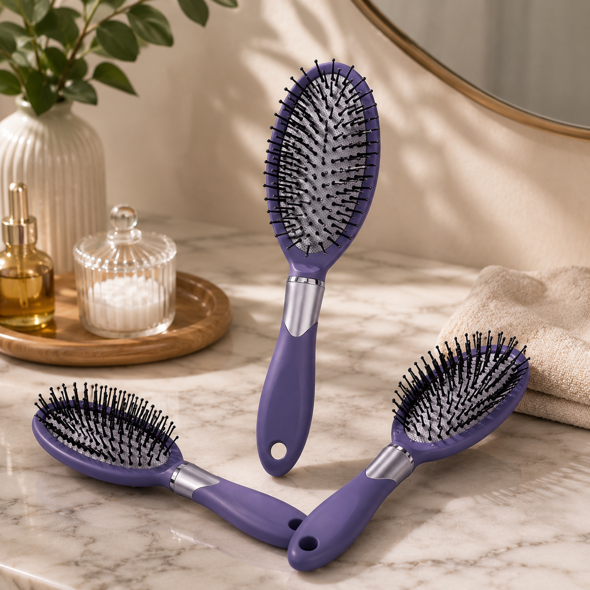 3-Pack Smooth Detangling Cushion Brush