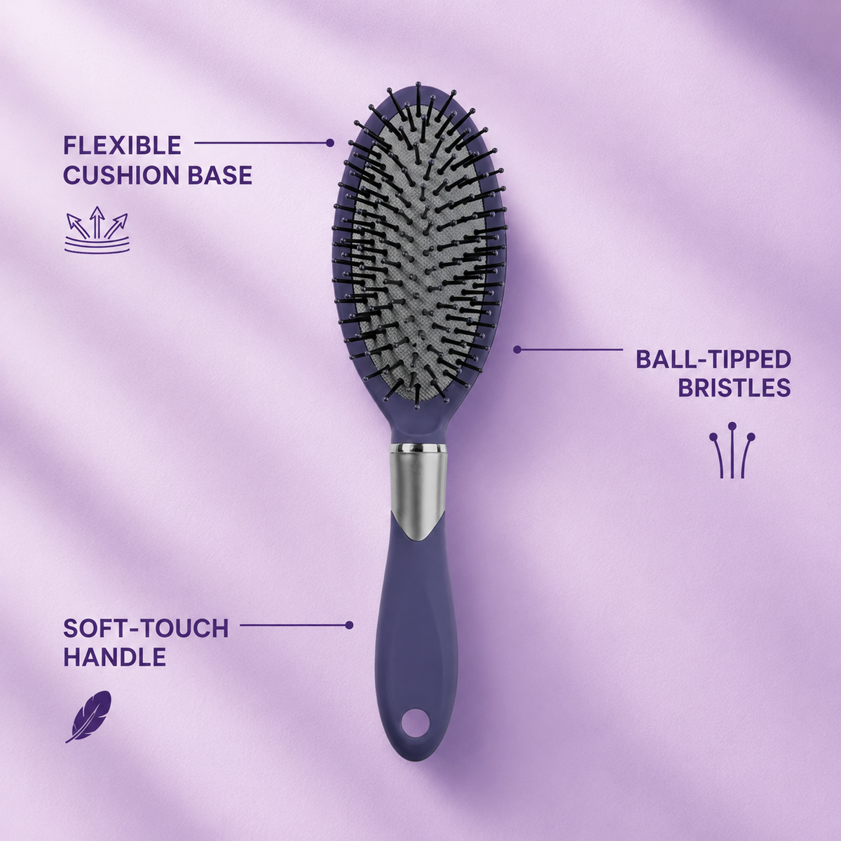 3-Pack Smooth Detangling Cushion Brush